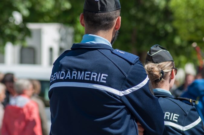 Brisach – France – 1 May 2018 – french gendarmerie patrol in lil