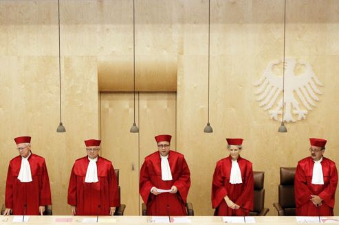 File photo of President of the German Constitutional Court Vosskuhle reading verdict in Karlsruhe