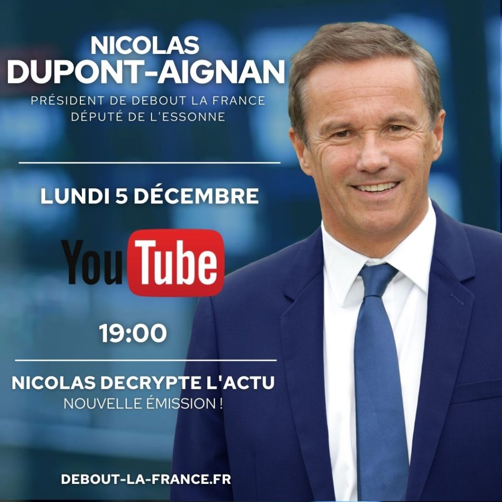 Nicolas Decrypte l’Actu, nouvelle émission lundi 5 décembre à 19:00