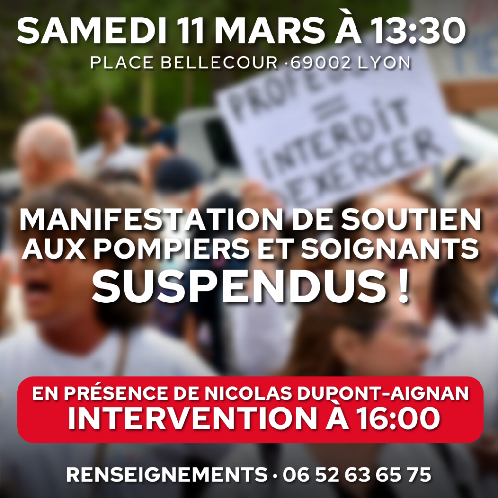 Manifestation de soutien aux Pompiers et Soignants suspendus