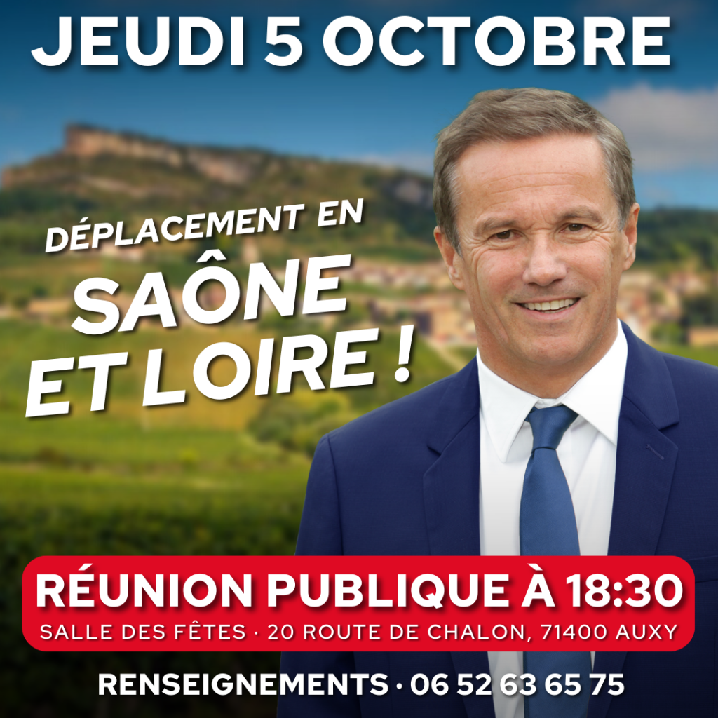 Nicolas DUPONT-AIGNAN en déplacement en Saône-et-Loire le 05/10/23