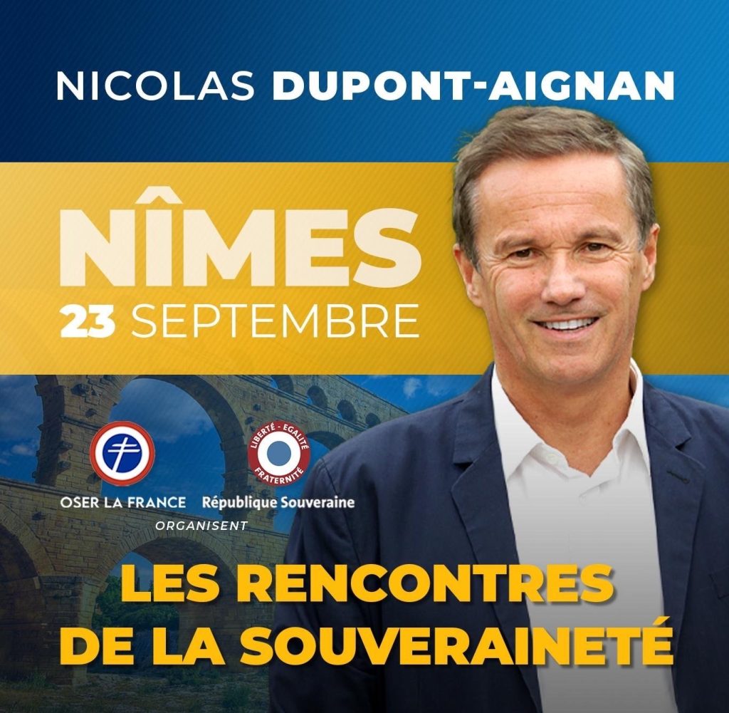 Nicolas DUPONT-AIGNAN aux Rencontres de la Souveraineté le 23/09/23