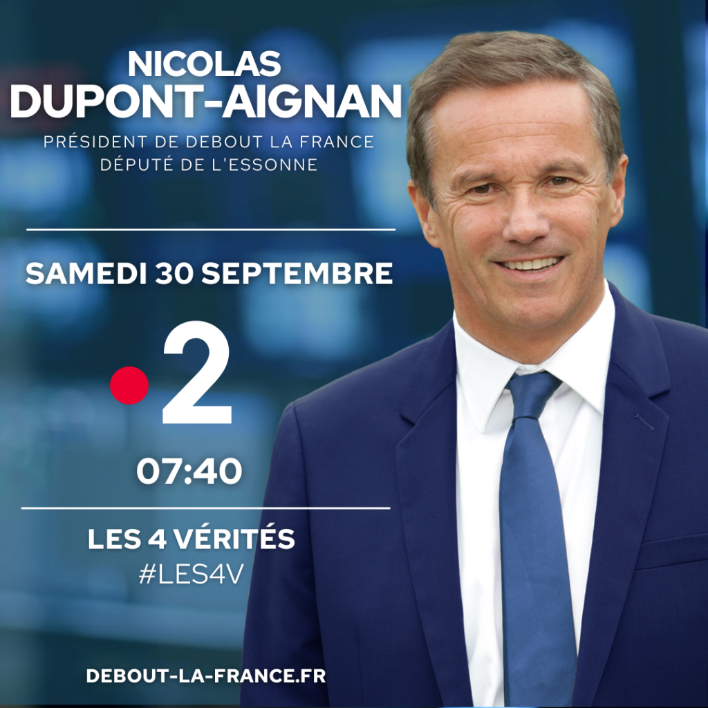Nicolas DUPONT-AIGNAN sur France 2 le 30/09/23