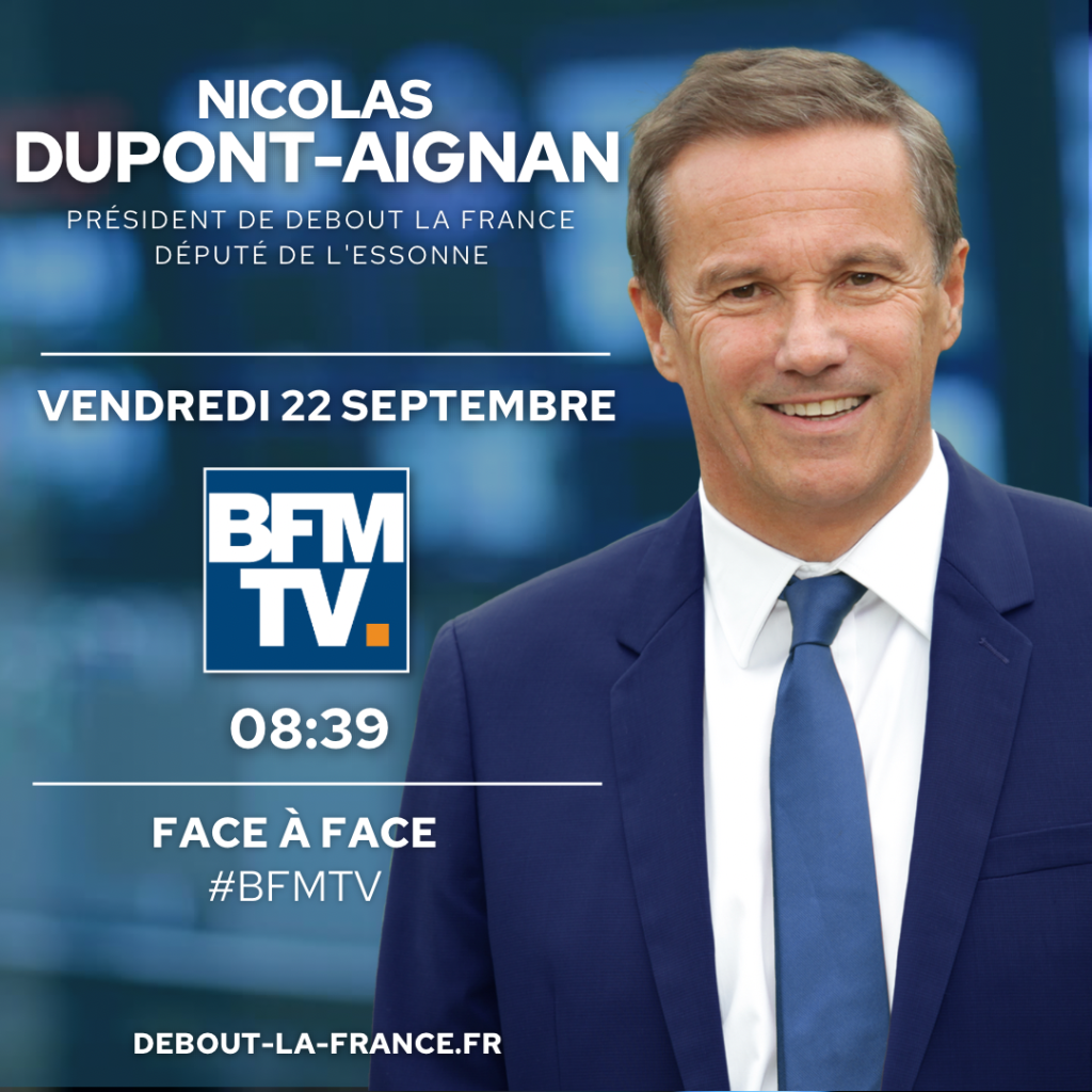 Nicolas DUPONT-AIGNAN sur BFMTV le 22/09/23