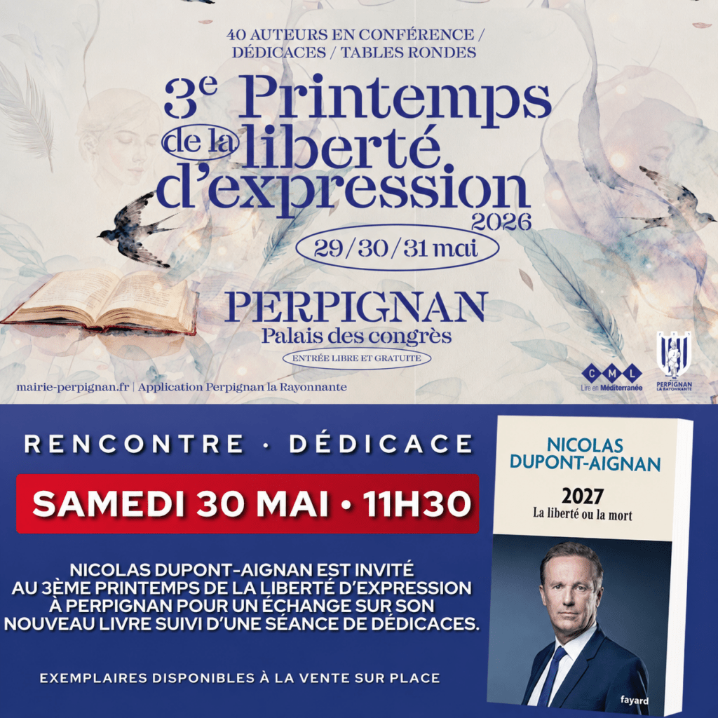 Nicolas Dupont-Aignan au 3ème Printemps de la liberté d&rsquo;expression le 30/05/2026