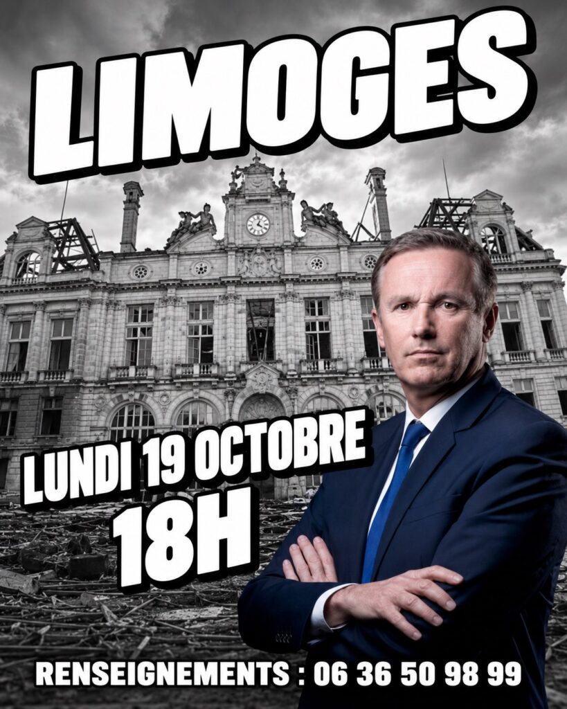 Nicolas Dupont-Aignan à Limoges le 19/10/26