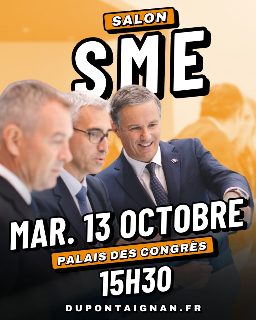Nicolas Dupont-Aignan au Salon SME le 13/10/2026